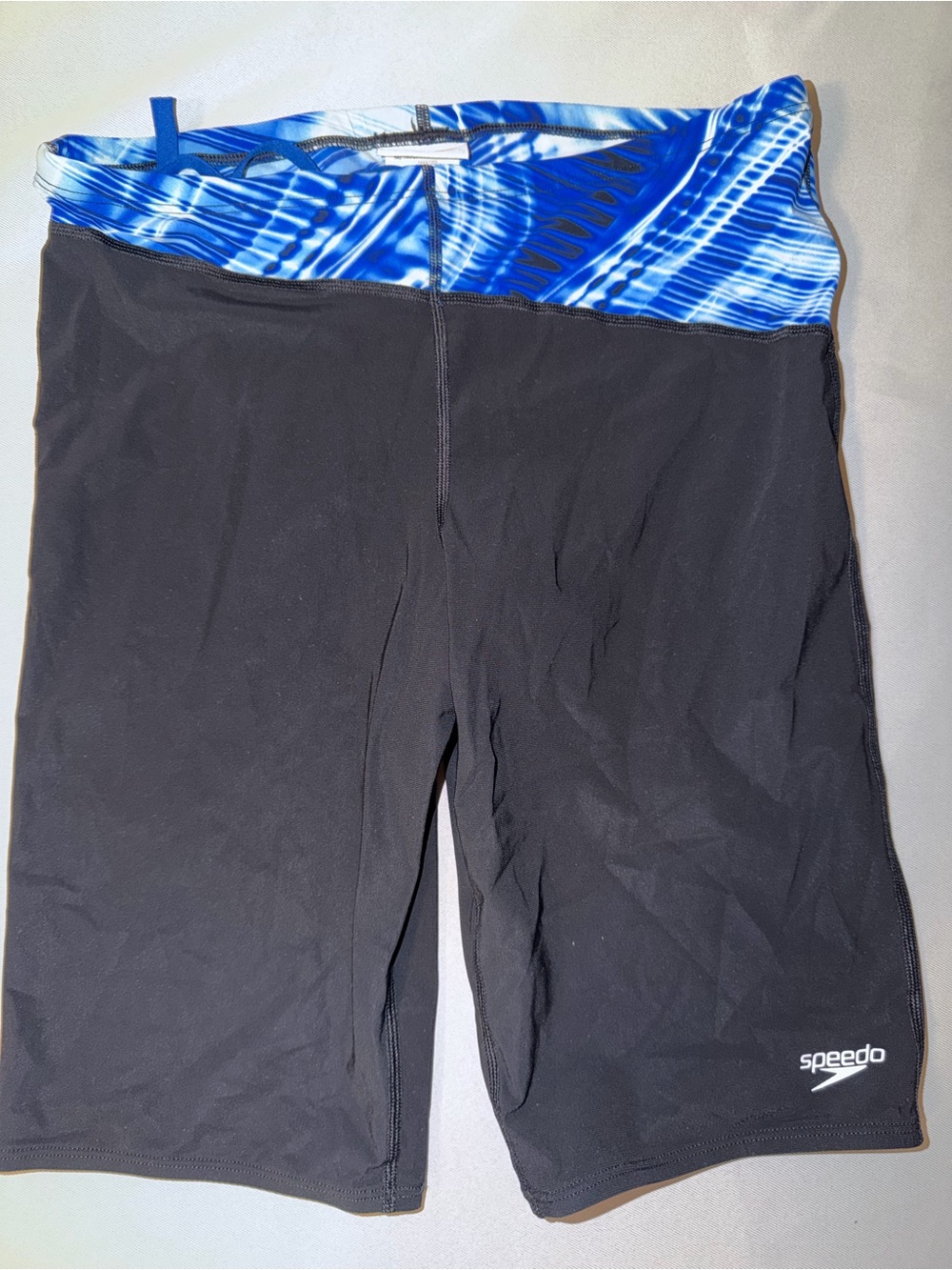 Speedo Men’s Black Swim Jammers with tie dye Patterned Waistband size 34